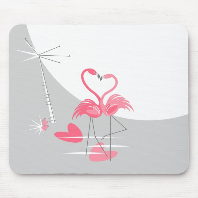 Flamingo Love Large Moon mousepad horizontal (Front)