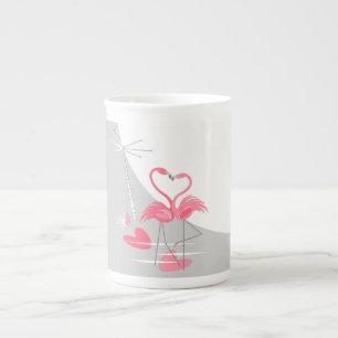 Flamingo Love Large Moon mug bone china