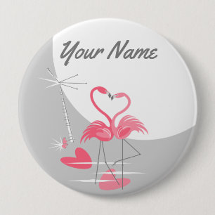 Flamingo Love Large Moon Name button
