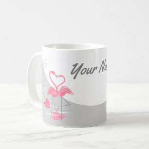 Flamingo Love Large Moon Name mug