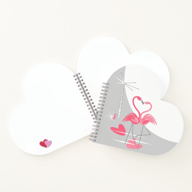 Flamingo Love Large Moon notebook heart (Inside)