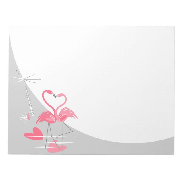 Flamingo Love Large Moon notepad horizontal (Front)