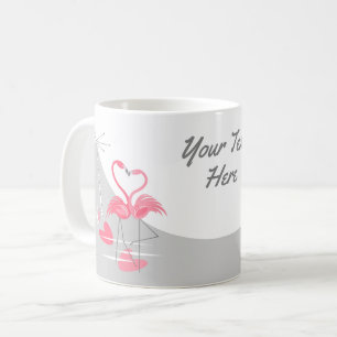 Flamingo Love Large Moon Text mug