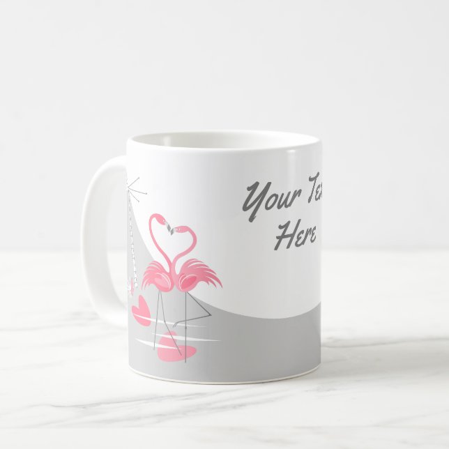 Flamingo Love Large Moon Text mug (Front Left)
