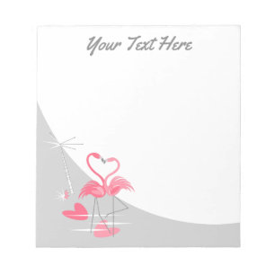 Flamingo Love Large Moon Text notepad
