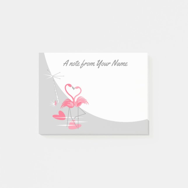 Flamingo Love Large Moon Text post-it notes (Front)