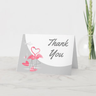 Flamingo Love Large Moon Thank You landscape Card