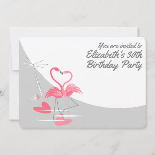 Flamingo Love Large Moon 'You are invited' Invitation