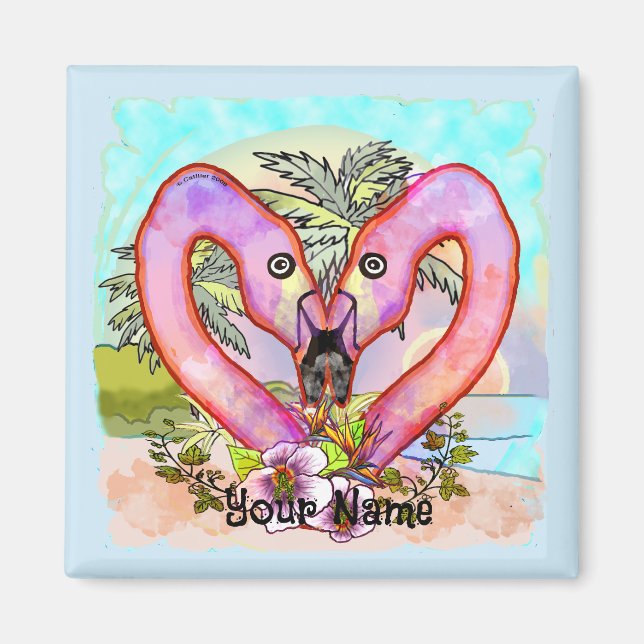 Flamingo Love  Magnet (Front)