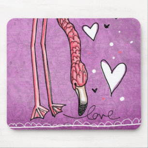 flamingo love mouse pad