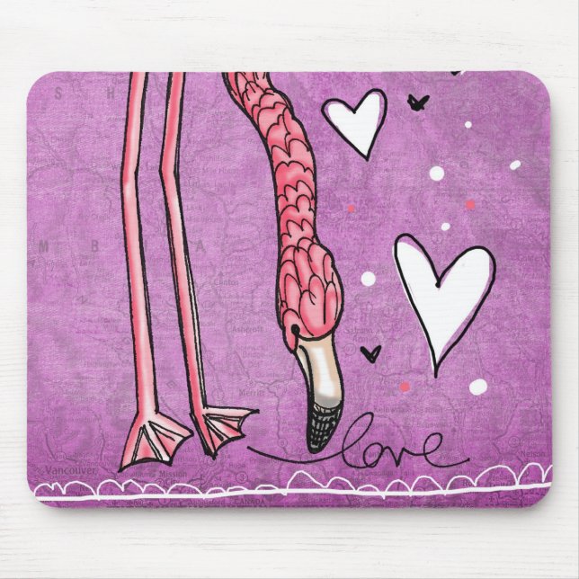 flamingo love mouse pad (Front)