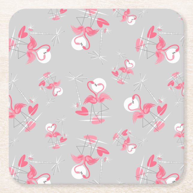 Flamingo Love Multi coaster square (Front)