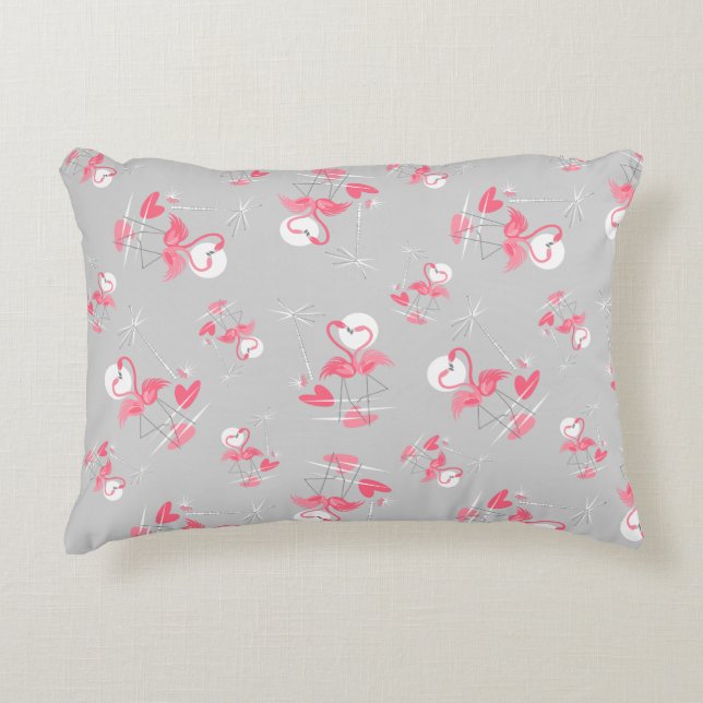 Flamingo Love Multi throw pillow accent (Front)