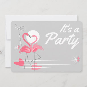 Flamingo Love Party invitation