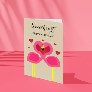 Flamingo Love Personalised Birthday Card