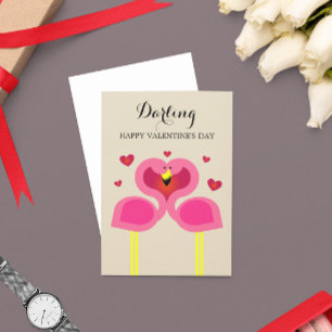 Flamingo Love Personalised Valentines Day Card