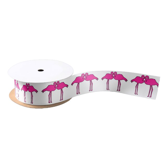 Flamingo Love Satin Ribbon (Spool)