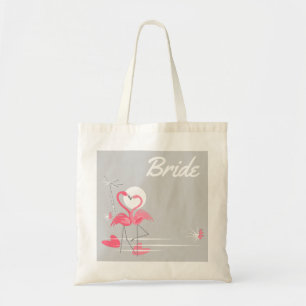 Flamingo Love Side Bride budget tote Bag