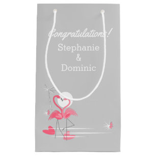 Flamingo Love Side Congratulations small Gift Bag
