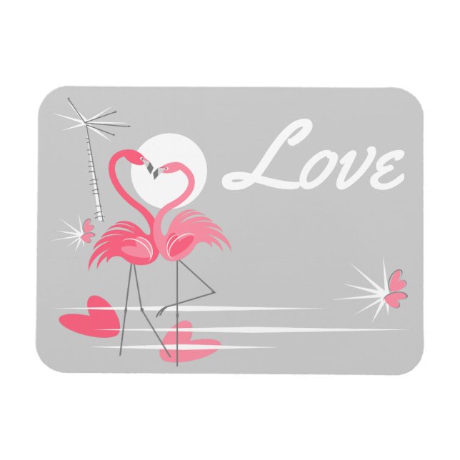 Flamingo Love Side Love flexible magnet (Horizontal)