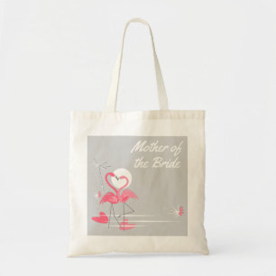 Flamingo Love Side Mother of the Bride budget tote Bag