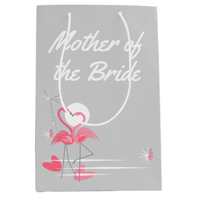 Flamingo Love Side Mother of the Bride medium Gift Bag (Front)