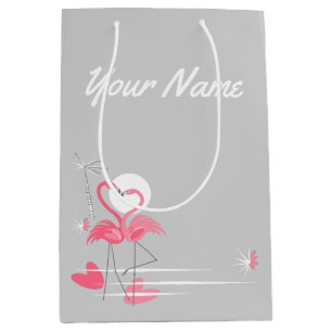 Flamingo Love Side Name medium Gift Bag