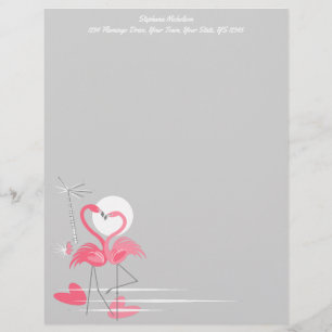 Flamingo Love Side Text letterhead