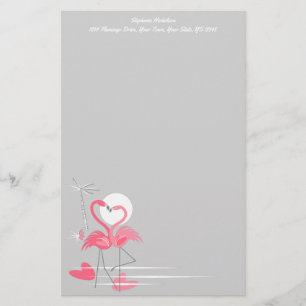 Flamingo Love Side Text stationery