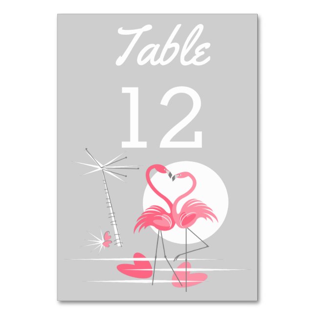 Flamingo Love table card (Front)