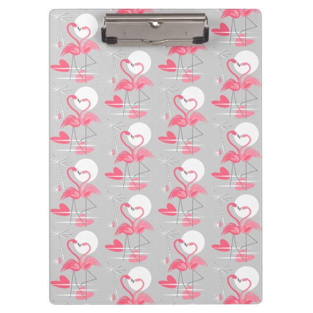 Flamingo Love Tiled clipboard (Front)