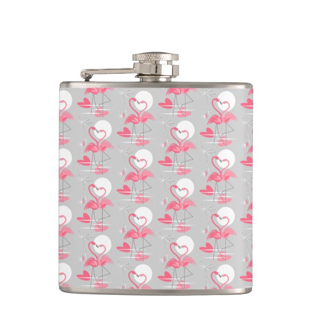 Flamingo Love Tiled flask (Front)
