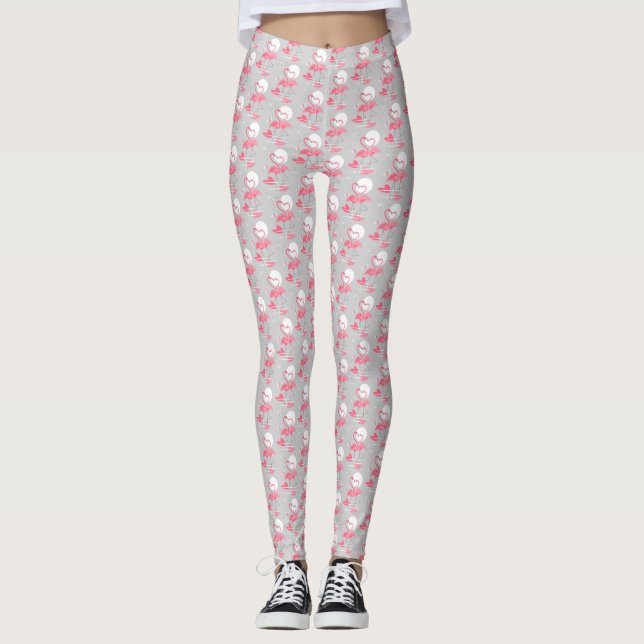 Flamingo Love Tiled leggings (Front)