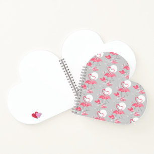Flamingo Love Tiled notebook heart