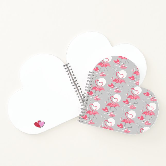 Flamingo Love Tiled notebook heart (Inside)