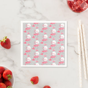 Flamingo Love Tiled paper napkins