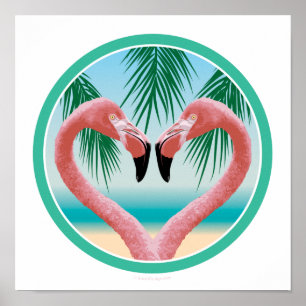 Flamingo Love (Tropical Valentine) Poster