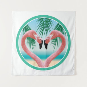 Flamingo Love (Tropical Valentine) Tapestry