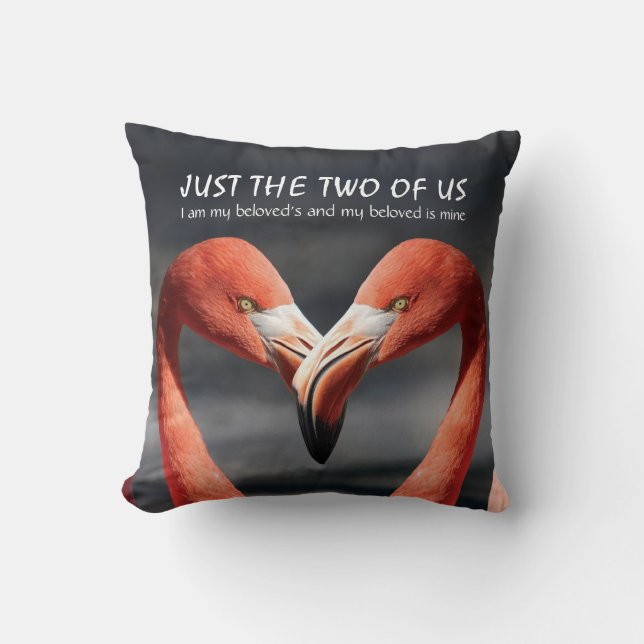 FLAMINGO Love Valentine Couple JUST THE TWO OF US Cushion (Front)