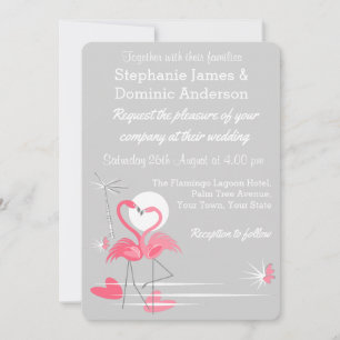 Flamingo Love wedding invitation