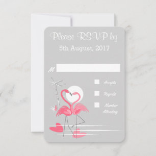 Flamingo Love wedding RSVP Card