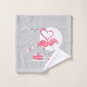 Flamingo Love Wide wash cloth
