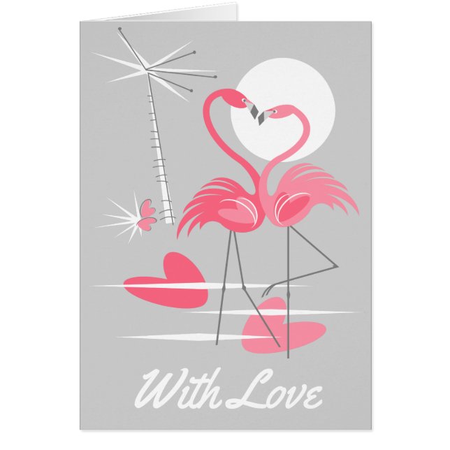 Flamingo Love With Love inside text grey (Front)