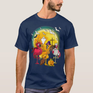 Flamingo Lover Funny Pumpkin Halloween Party 824 T-Shirt