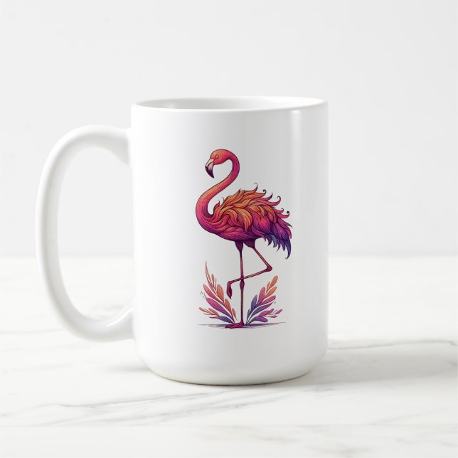 Flamingo lover Large classic ceramic Coffee Mug (Left)