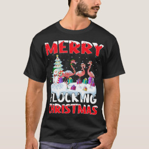 Flamingo Lover Xmas Gift Merry Flocking Christmas  T-Shirt