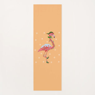 Flamingo Lover Xmas Gift Santa Hat Elf Flamingo Yoga Mat