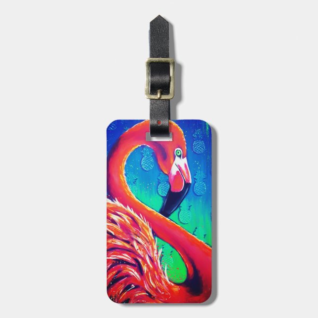 FLAMINGO luggage tag (Front Vertical)
