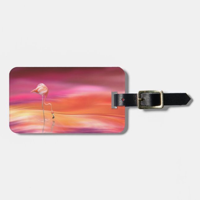 Flamingo Luggage Tag (Front Horizontal)