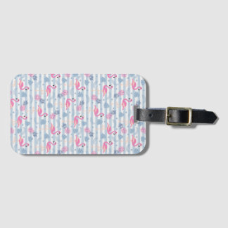 Flamingo Luggage Tag - Pink & Blue